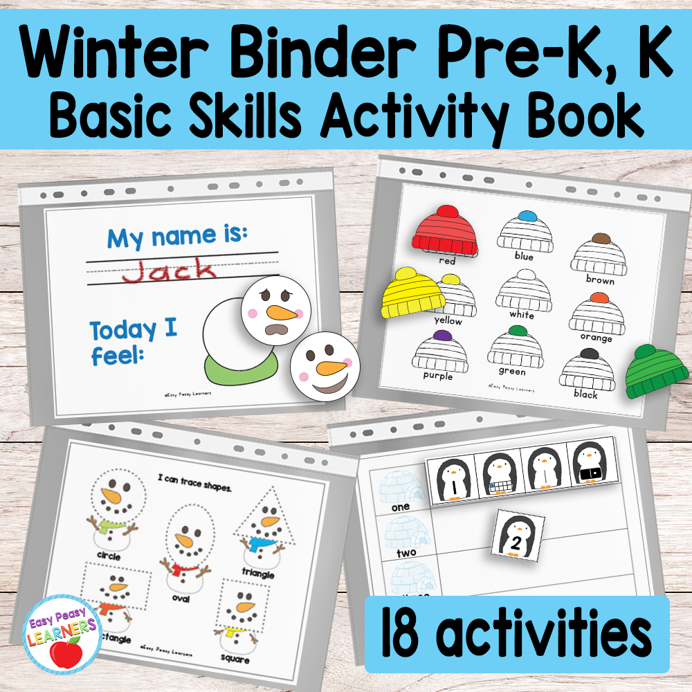 Printable Winter Binder For Preschool And Kindergarten
