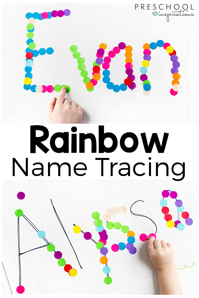 Rainbow Name Tracing Activity - Preschool Inspirations