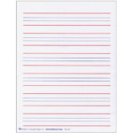Raised Line Writing Paper - Red And Blue Lines -Package Of 50