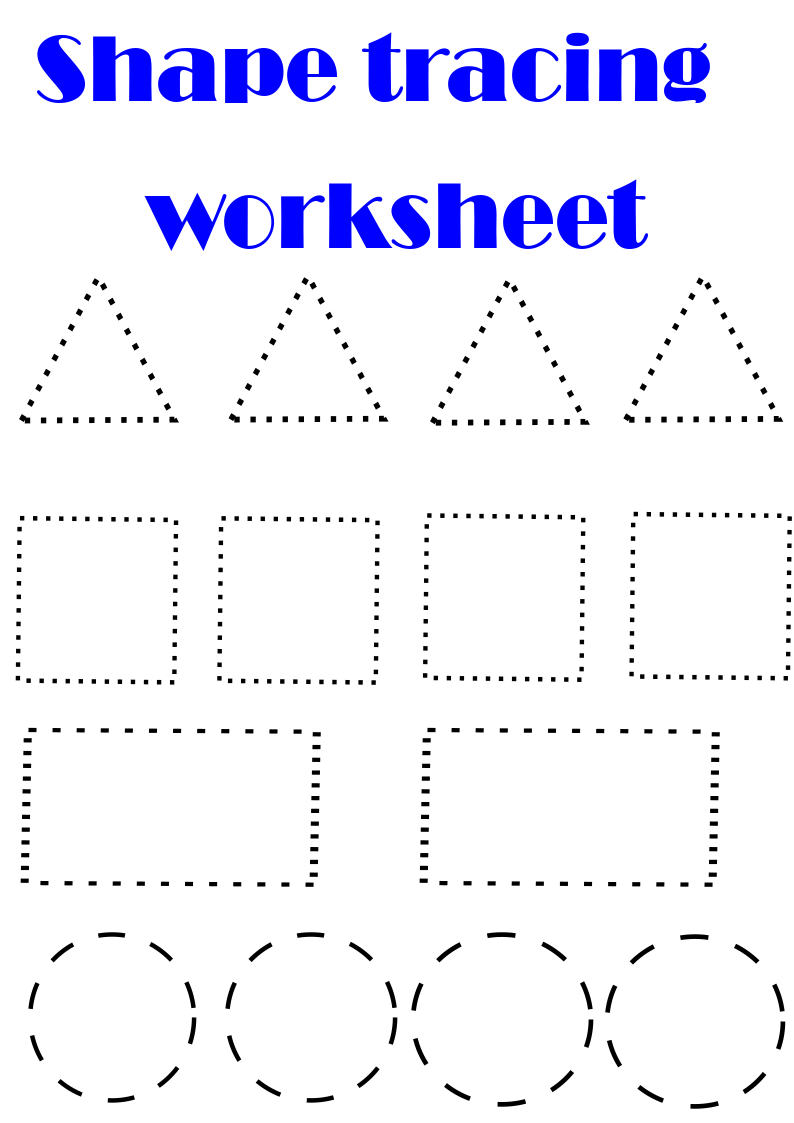 Shape Tracing Worksheets In 2020 | Shape Tracing Worksheets