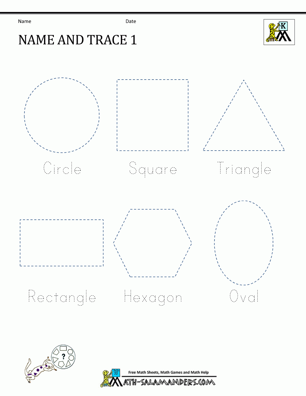 Shape Tracing Worksheets Kindergarten