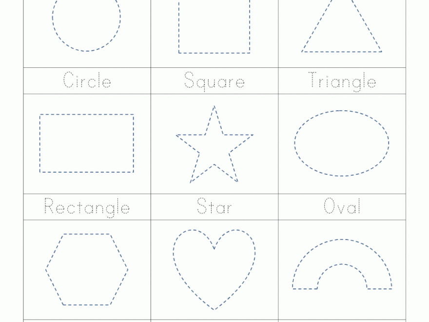 Shape Tracing Worksheets Kindergarten | Shape Tracing