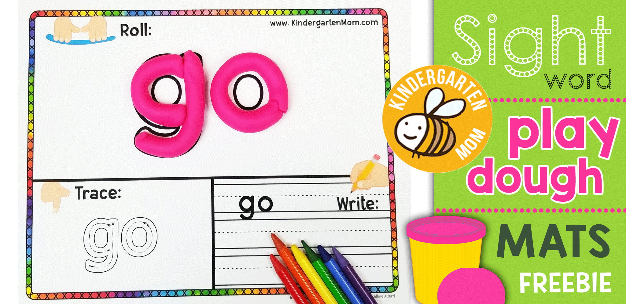 Sight Word Play Dough Mats - Kindergarten Mom