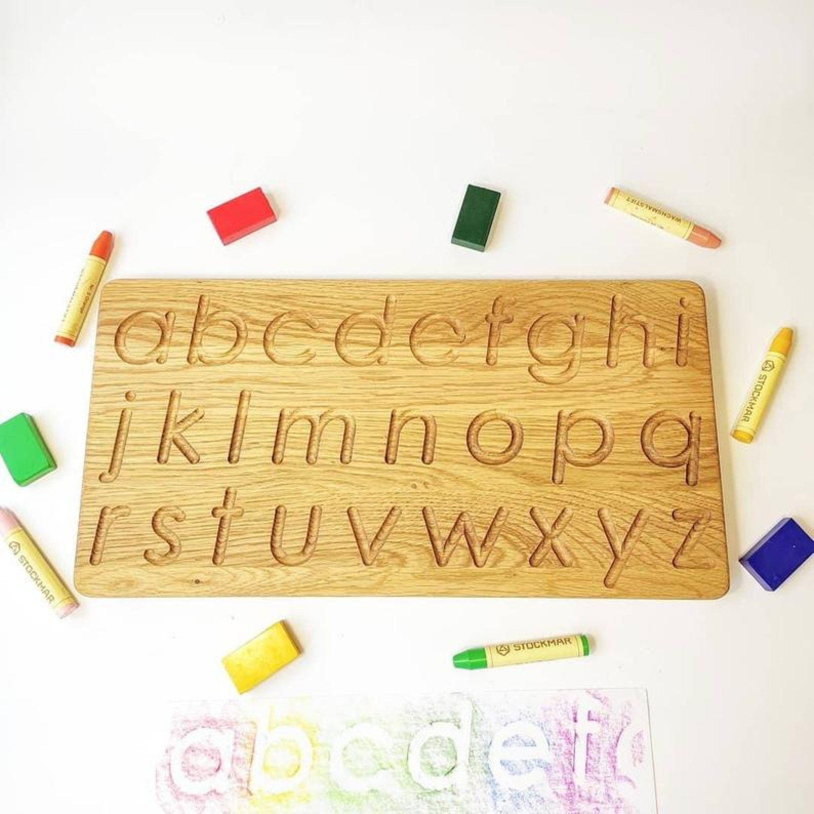 Three Wood - Lowercase Alphabet Tracing Board
