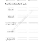 Trace Cursive Writing Worksheets | Printable Worksheets And