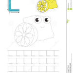 Trace Game For Letter L. Lemon. Stock Vector - Illustration