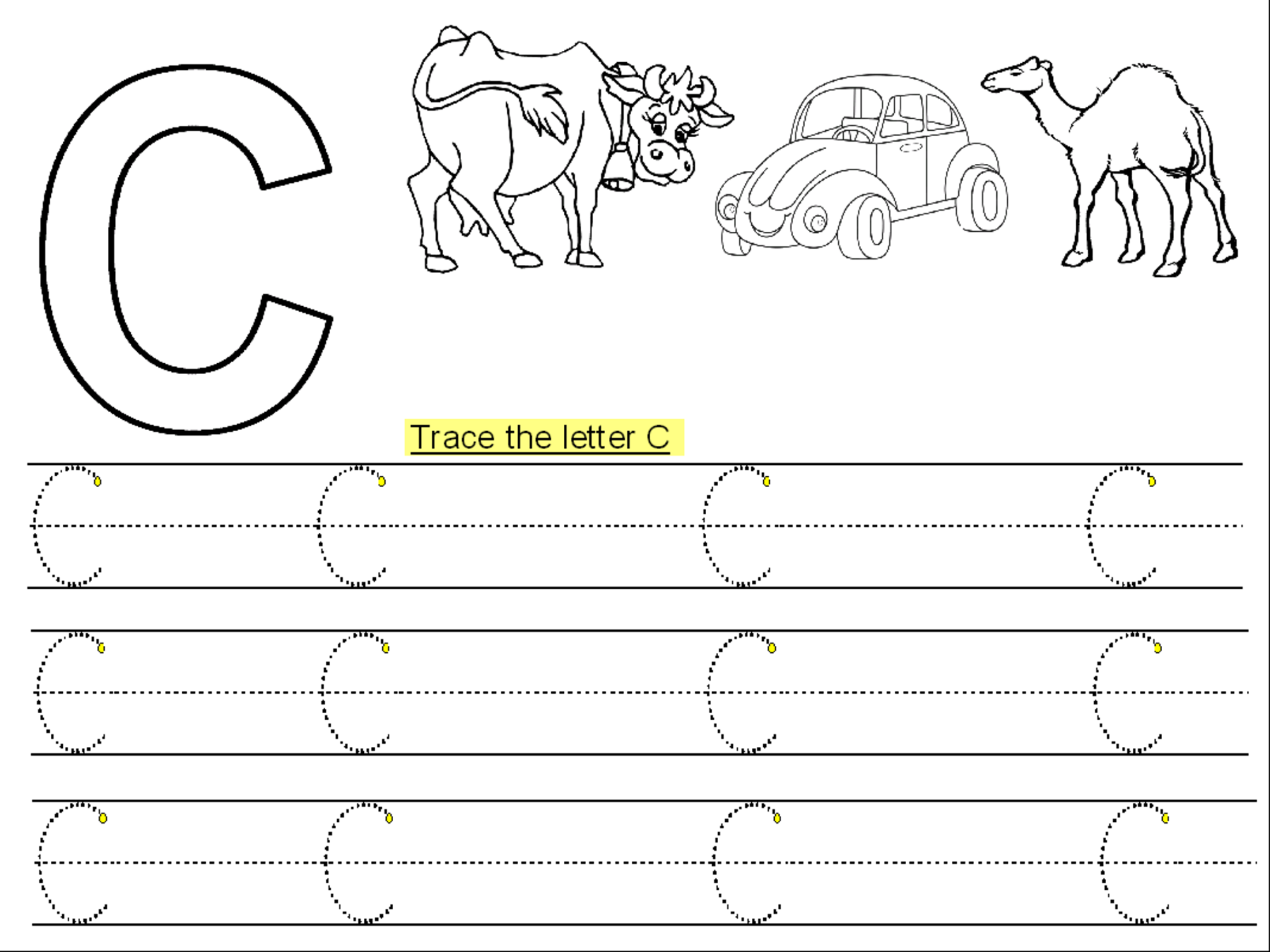 Letter C Tracing Printable