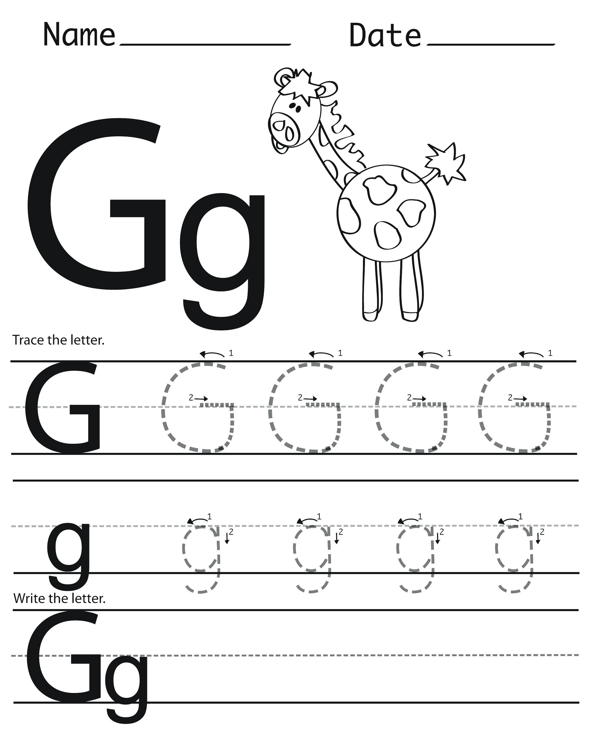 Trace Letter G Trace Letter G Activity Trace Small Letter C