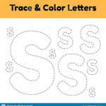 Trace Line Letter For Kindergarten And Preshool Kids. Write
