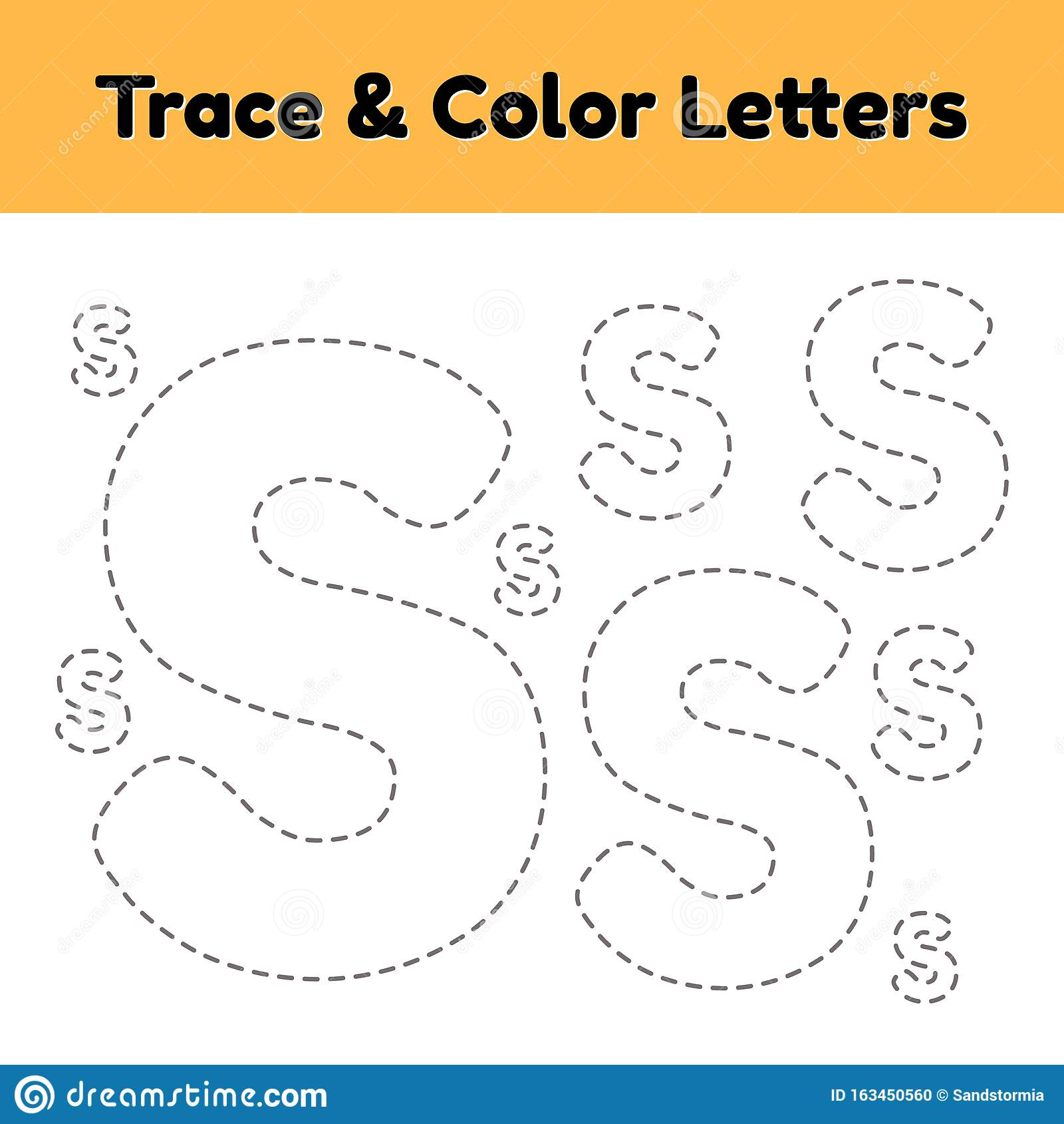 Trace Line Letter For Kindergarten And Preshool Kids. Write