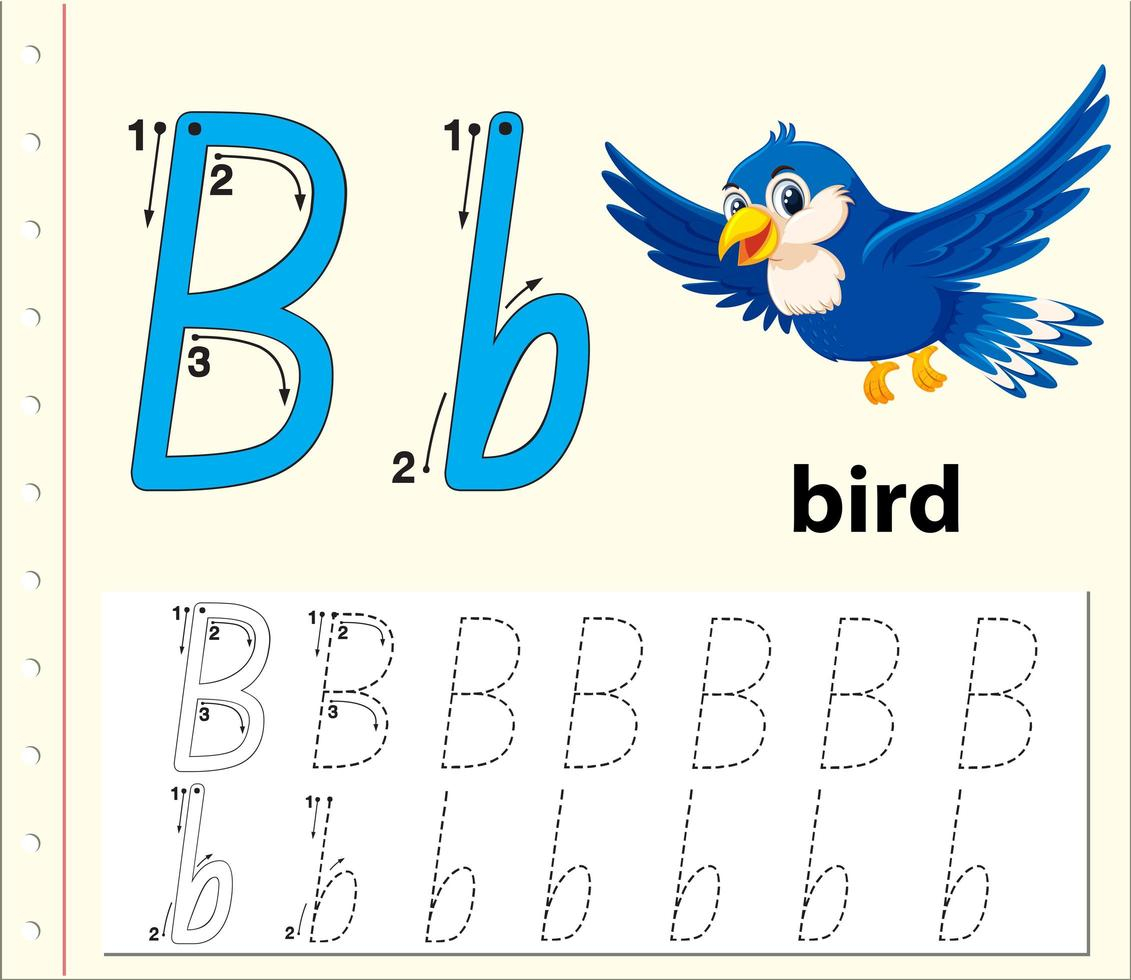 Trace The Letter B Template - Download Free Vectors, Clipart