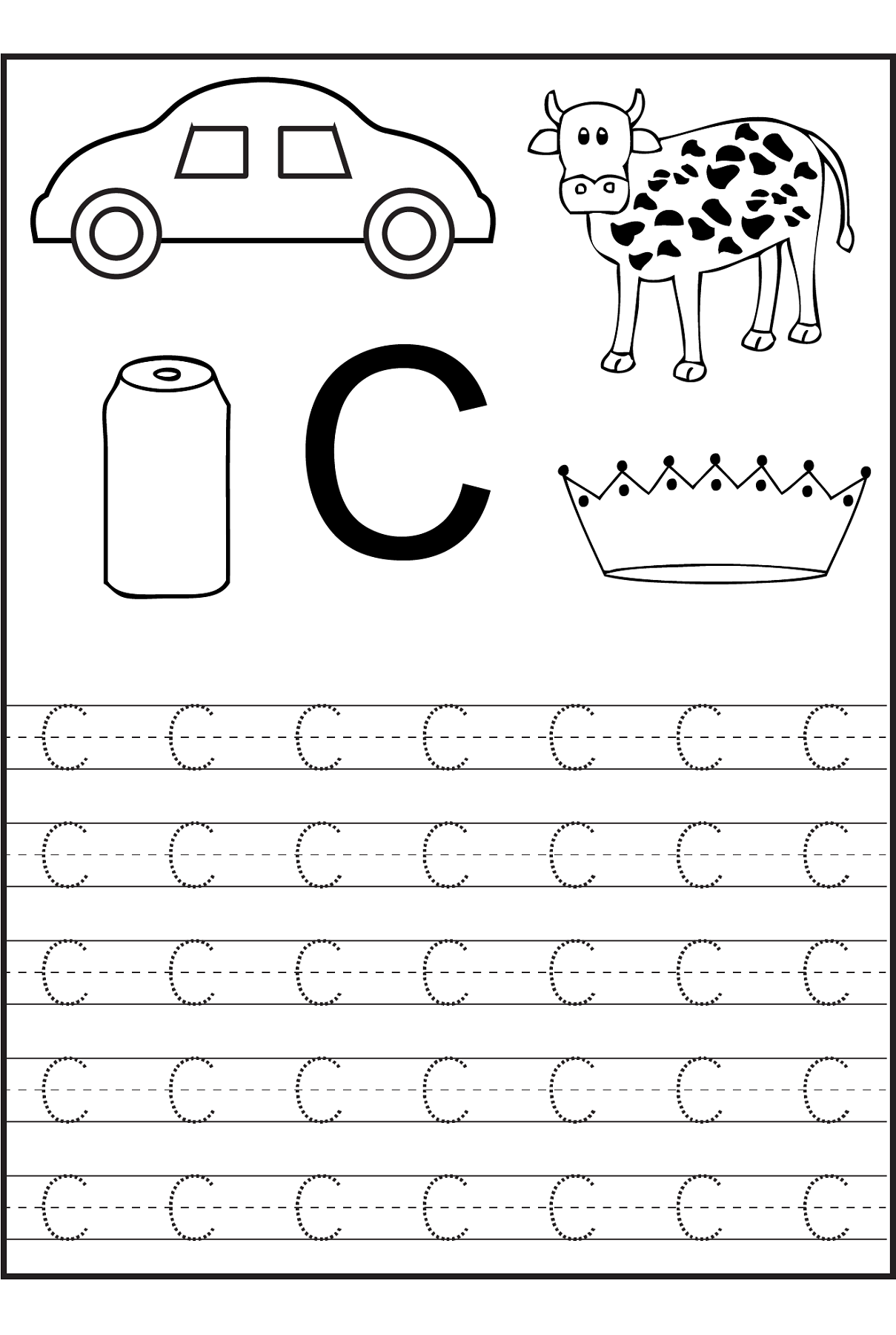 Trace The Letter C Worksheets | ก่อนวัยเรียน, การเขียน, การศึกษา