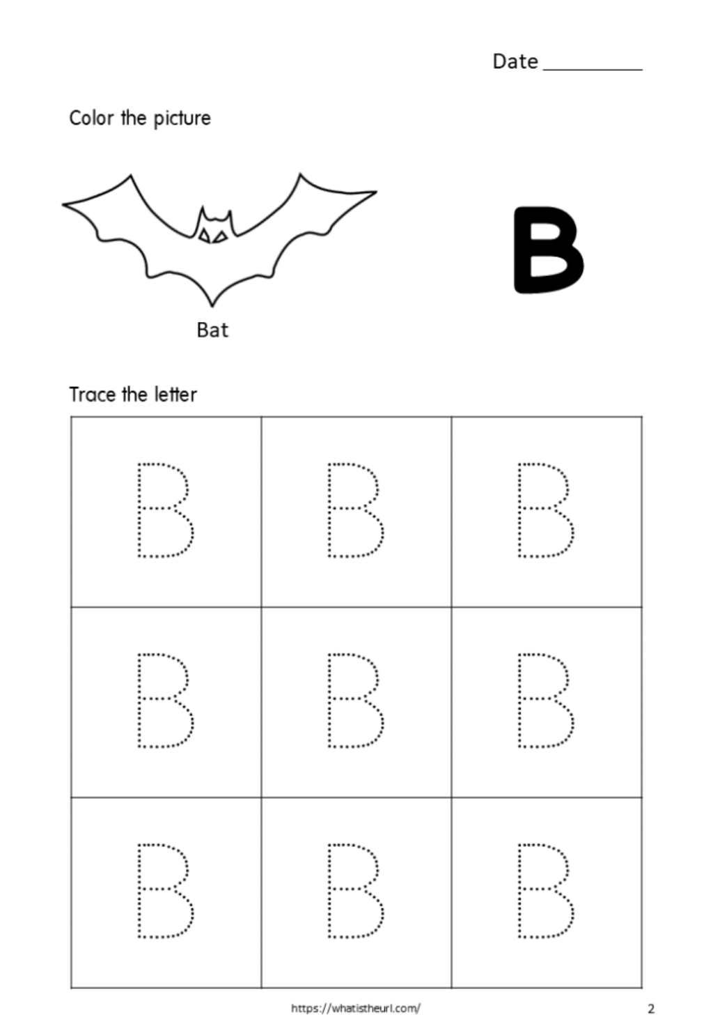 Tracing-Alphabet-Capital-Letter-B-For-Kids - Your Home Teacher