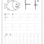 Tracing Alphabet Letter F. Black And White Educational Pages