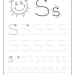 Tracing Alphabet Letter S. Black And White Educational Pages