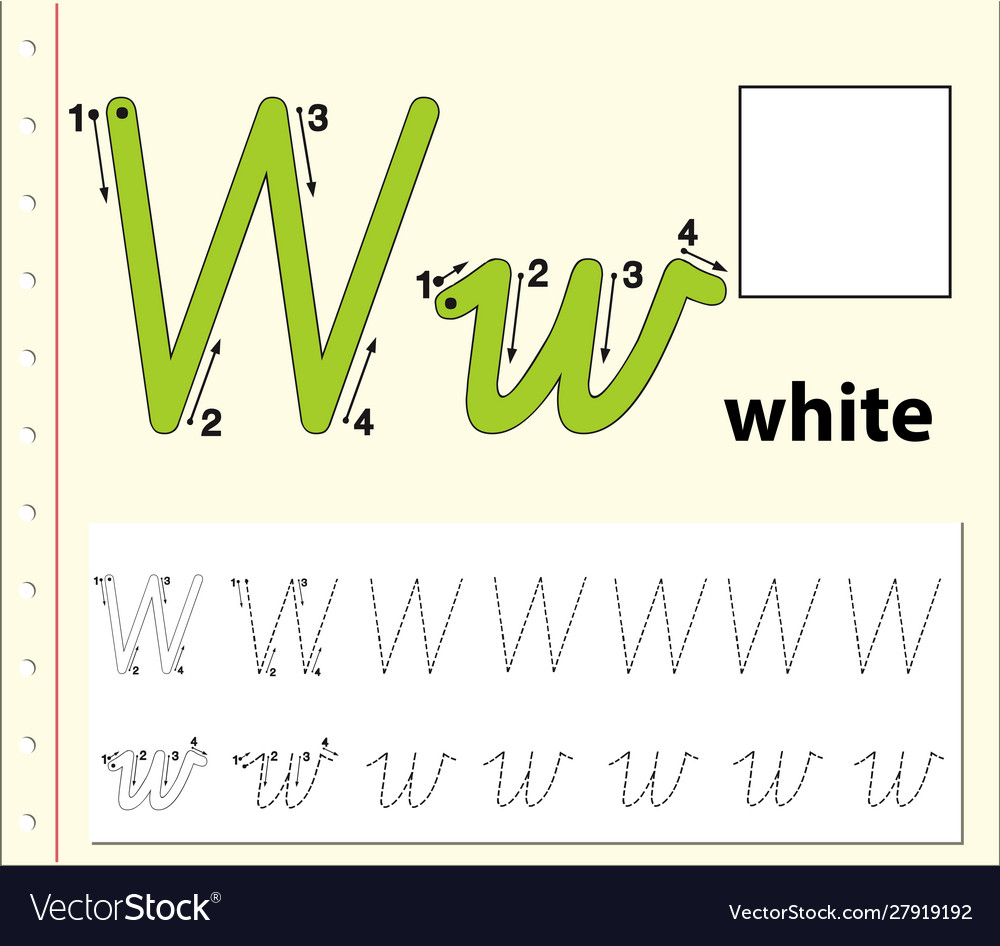 Tracing Alphabet Template For Letter W