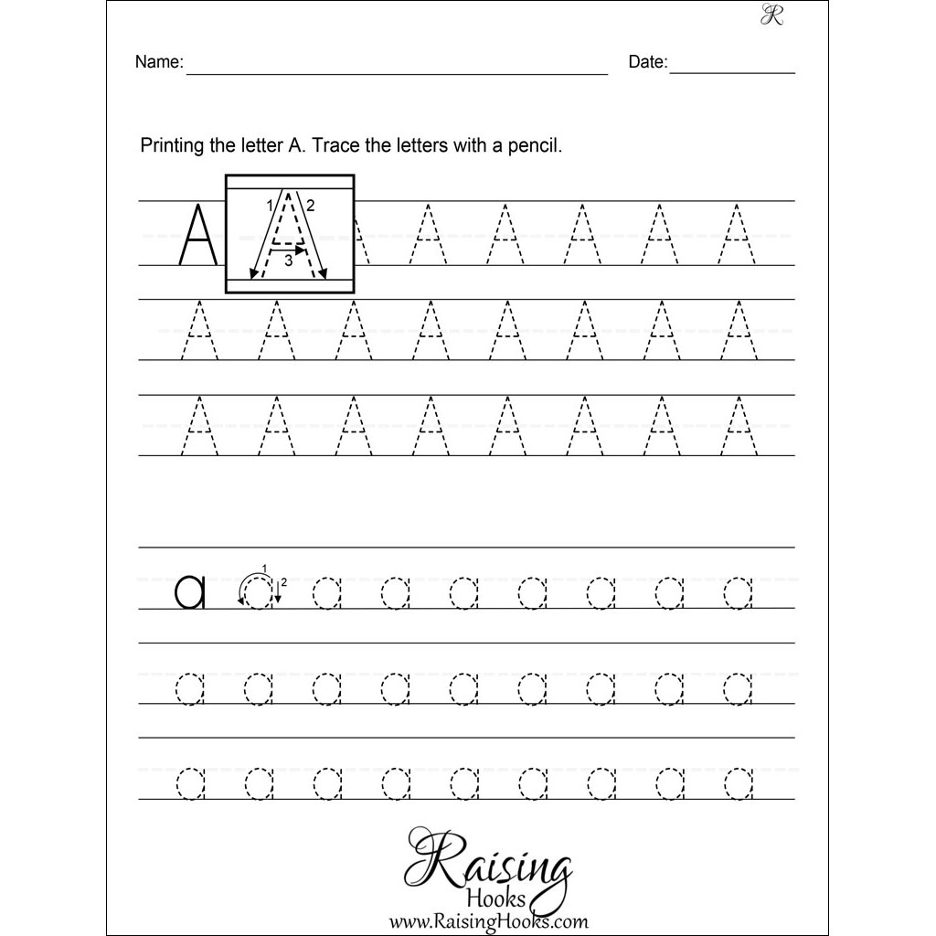 Tracing Each Letter A-Z Worksheets - Raising Hooks