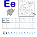 Tracing Letter E For Study Alphabet. Printable Worksheet For..