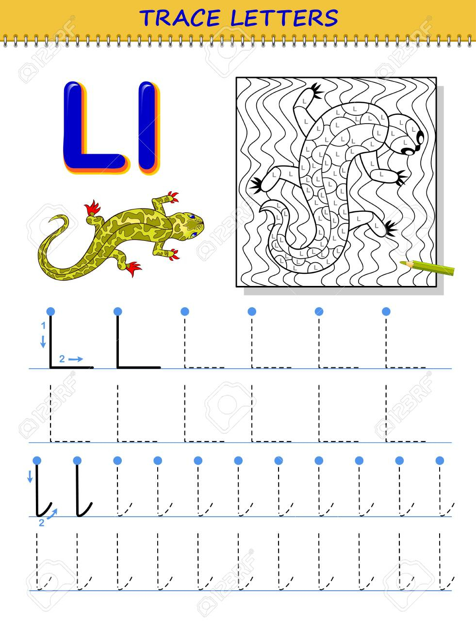 Tracing Letter L For Study Alphabet. Printable Worksheet For..