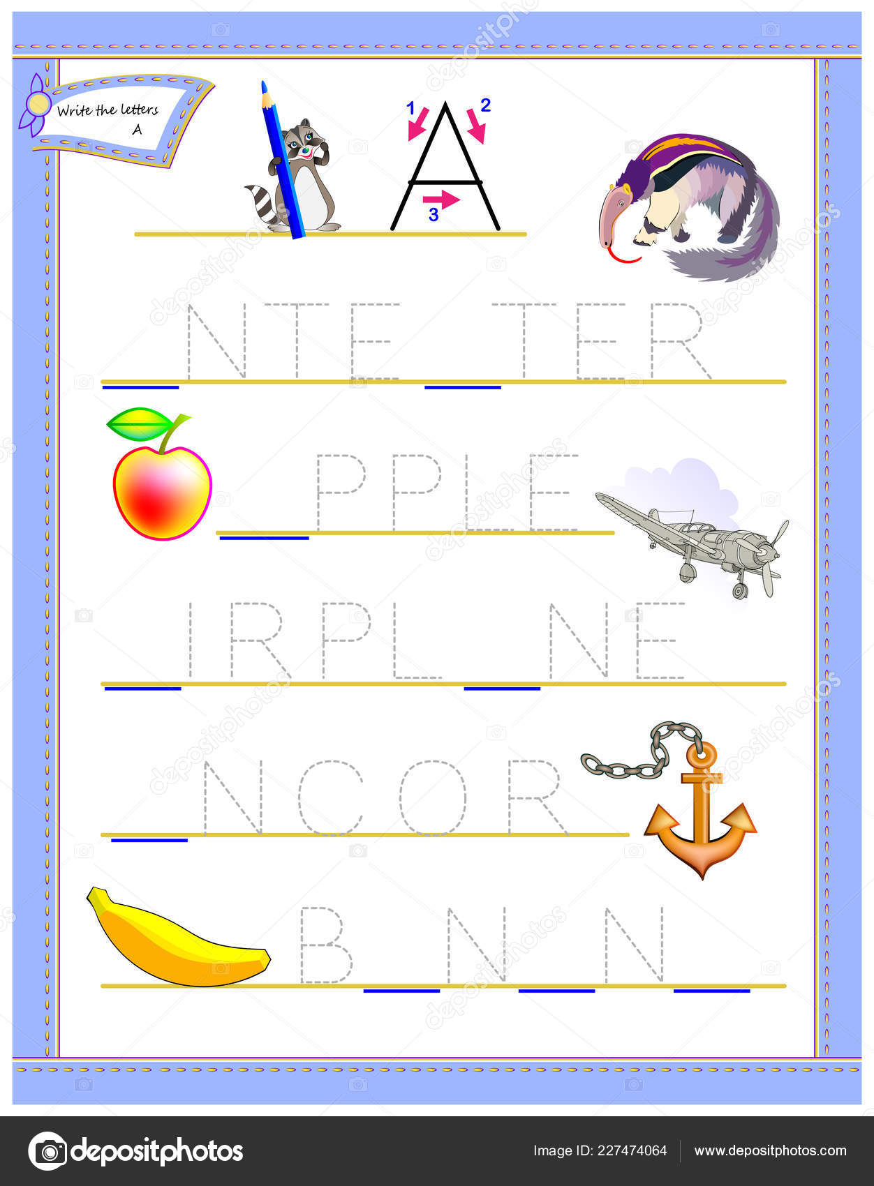 Tracing Letter Study English Alphabet Worksheet Kids Logic