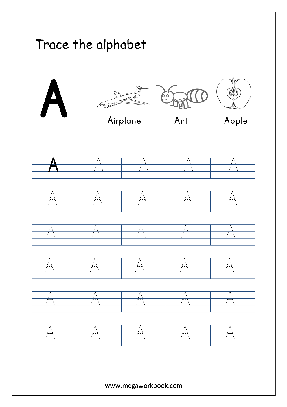 Tracing Letters - Letter Tracing Worksheets - Capital