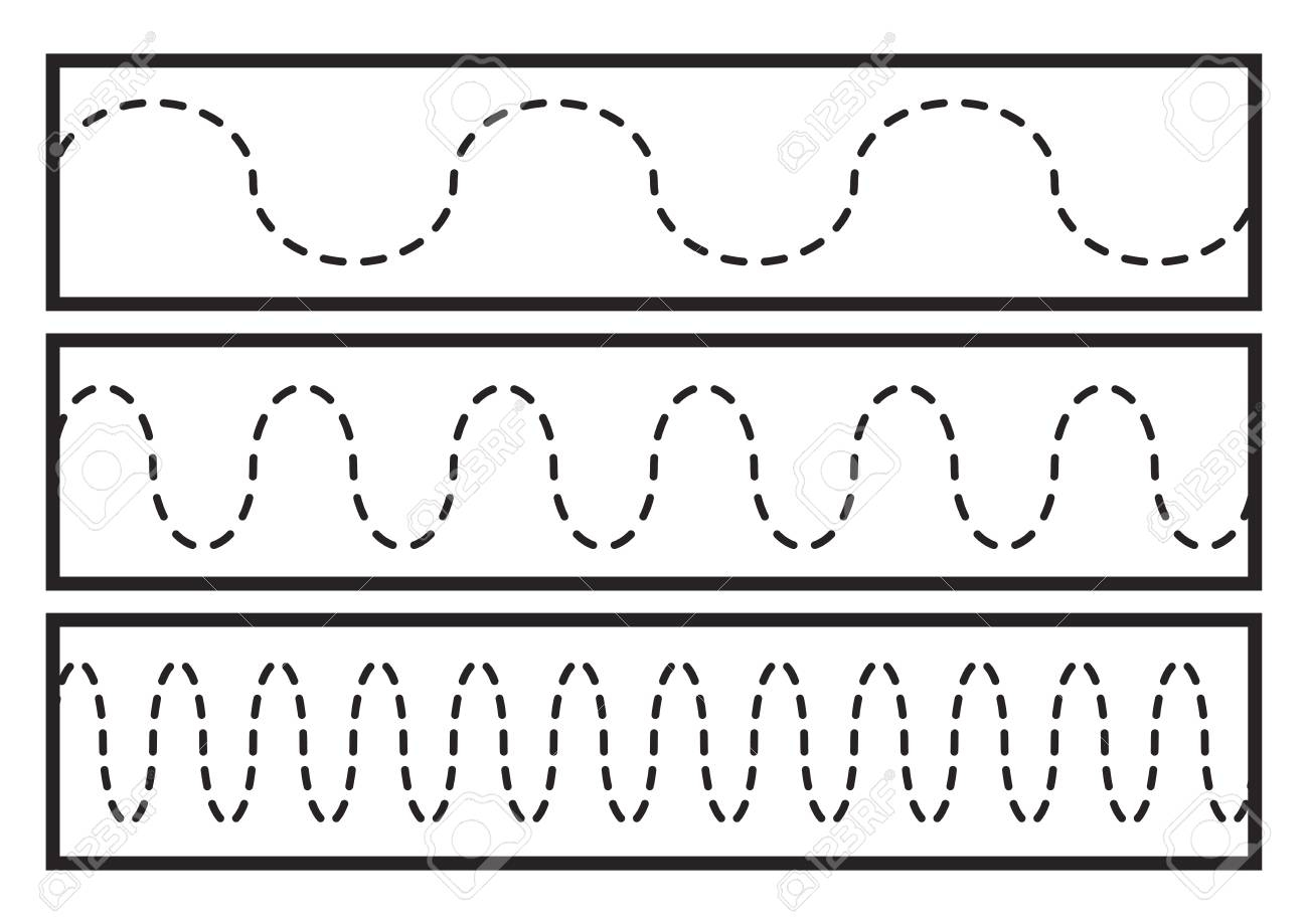 Tracing Lines Vector For Preschool Or Kindergarten And Special..