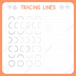 Tracing Lines. Worksheet For Kids. Basic Writing. Working Pages..