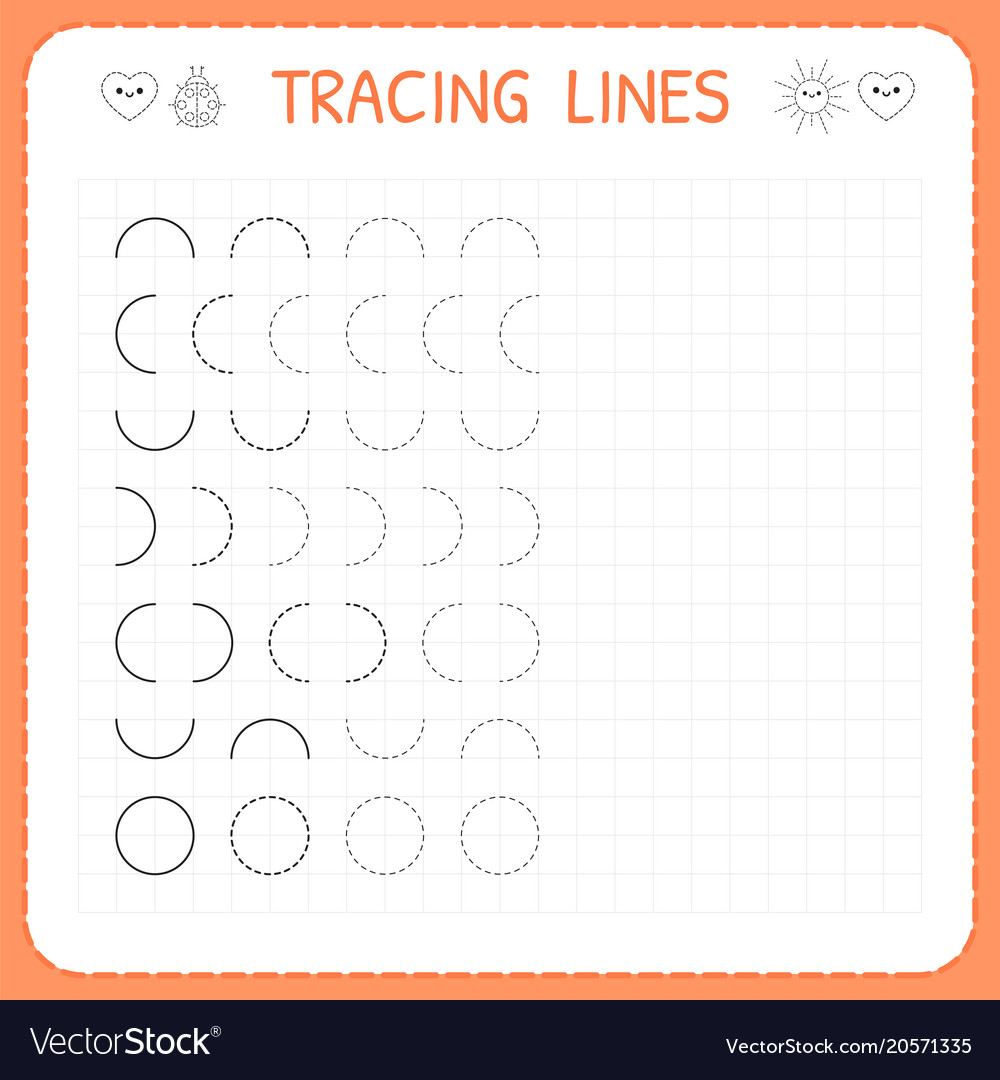 Tracing Lines Worksheet For Kids Basic Writing