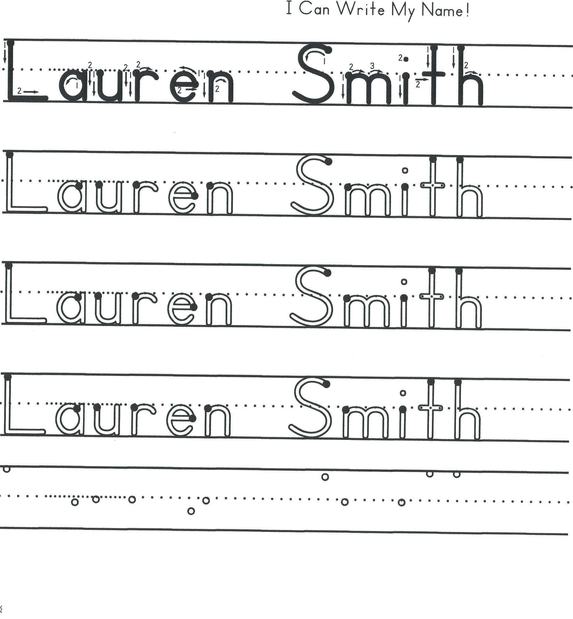 Tracing Names Preschoolers My Name Printable More Tracing