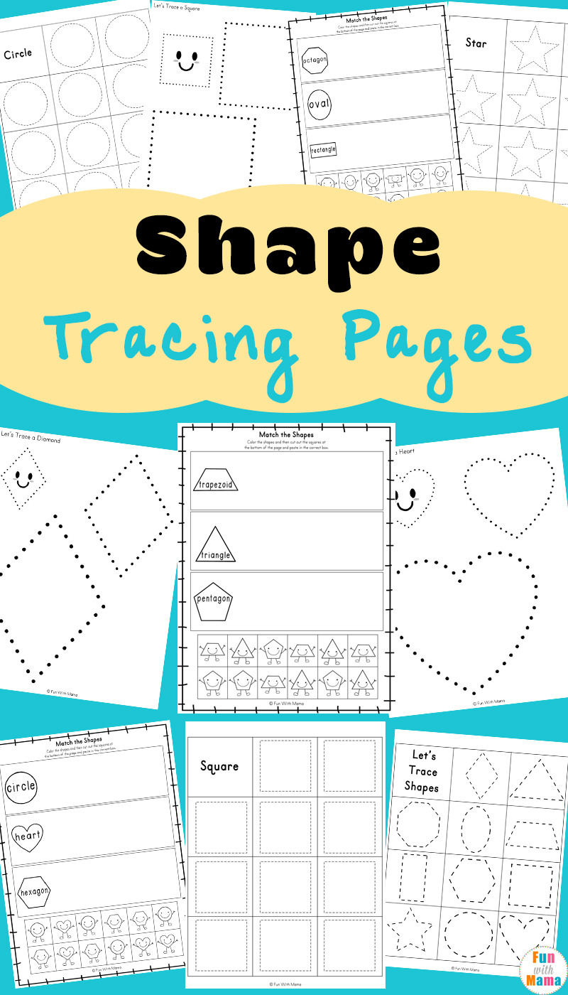 Tracing Shapes Worksheets - Fun With Mama