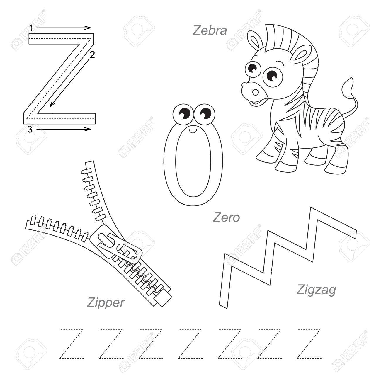 Tracing Worksheet For Children. Full English Alphabet From A..