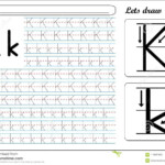 Tracing Worksheet -Kk Stock Vector. Illustration Of Cursive