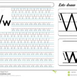 Tracing Worksheet -Ww Stock Vector. Illustration Of Guide