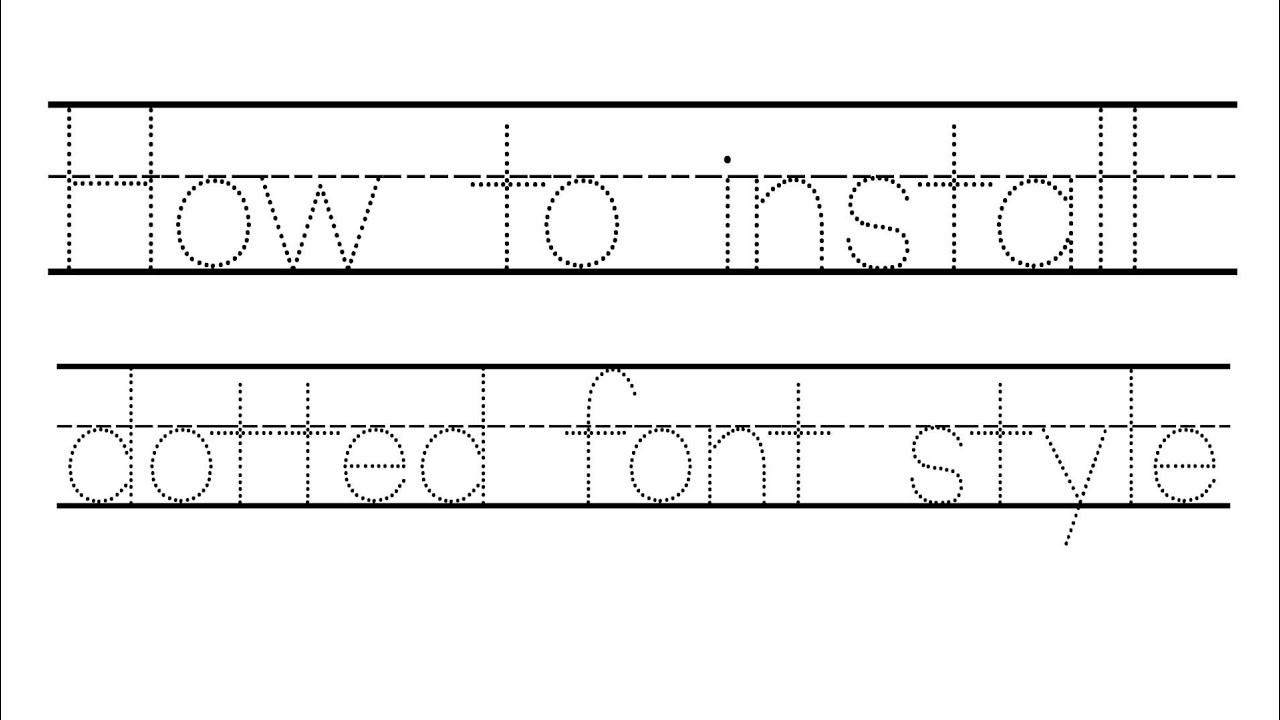 Dotted Line Font For Kindergarten