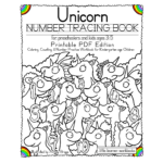 Unicorn Number Tracing Book – Printable Pdf Edition – Little