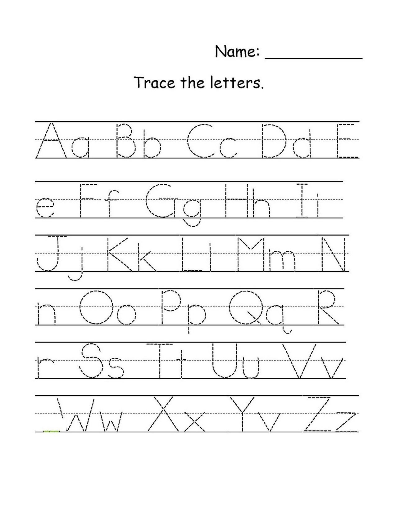 Uppercase And Lowercase Letters Tracing Worksheet | Alphabet