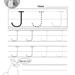 Uppercase Letter J Tracing Worksheet - Doozy Moo