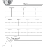 Uppercase Letter T Tracing Worksheet - Doozy Moo