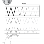 Uppercase Letter W Tracing Worksheet - Doozy Moo