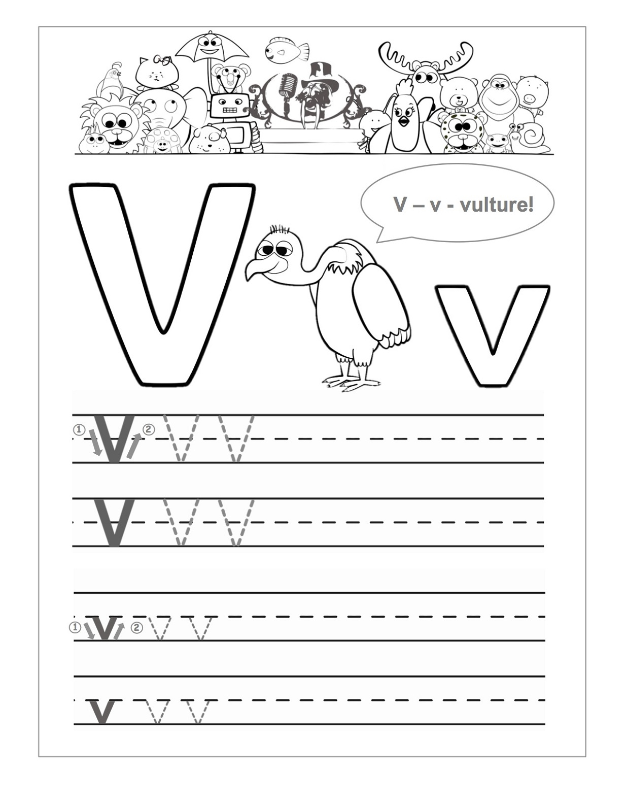 V Tracing Worksheet | Printable Worksheets And Activities