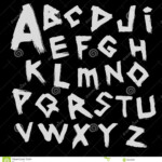 Vector Alphabet. Font Writtenwith A Wide Brush In The