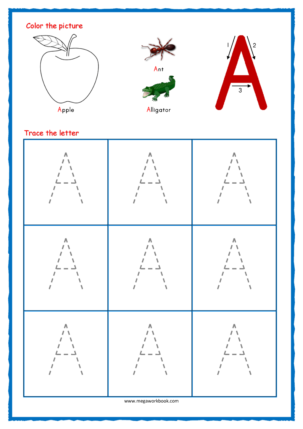 Worksheet ~ Capital Letter Tracing With Crayons 01 Alphabet