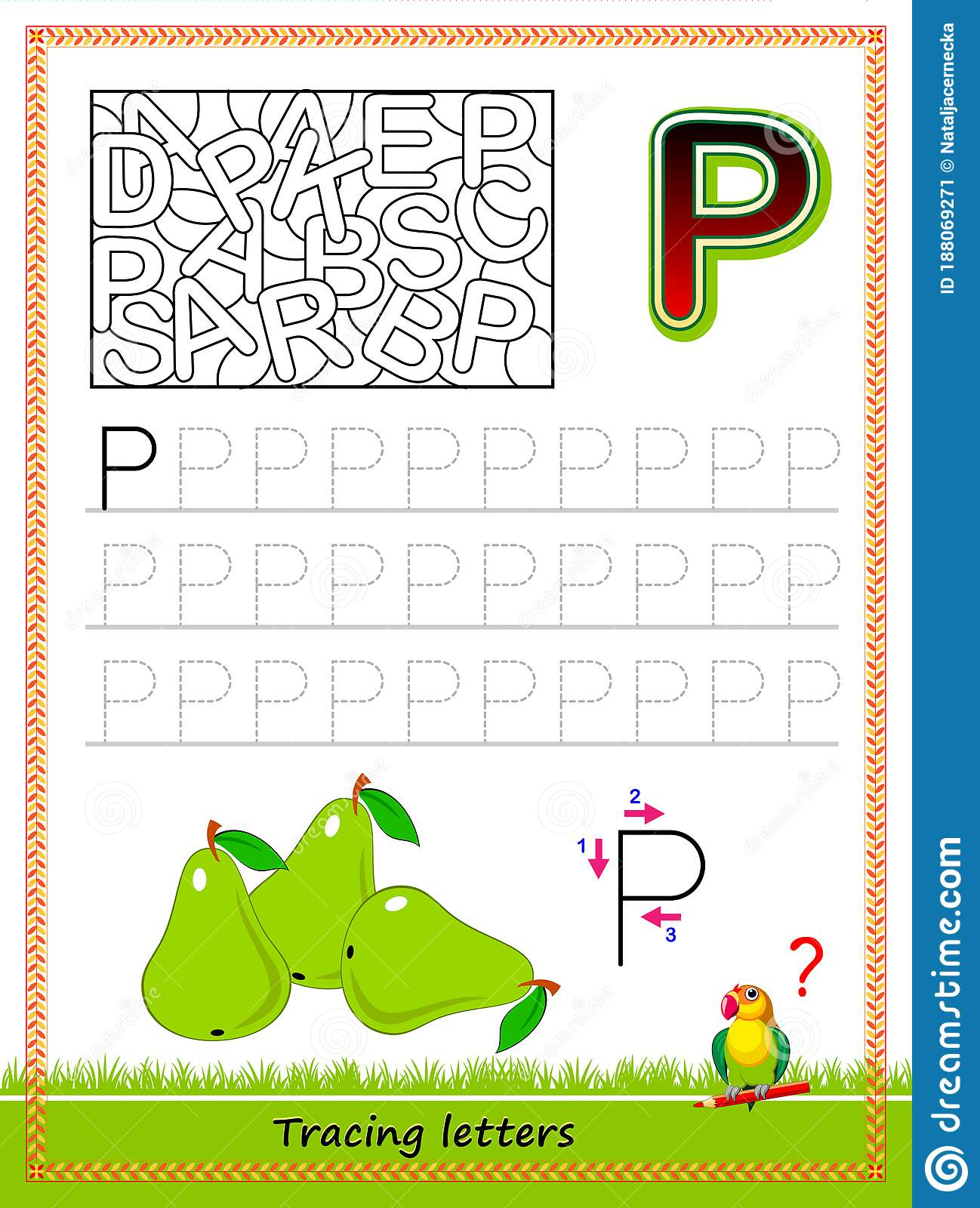 Worksheet For Tracing Letters. Find And Paint All Letters P
