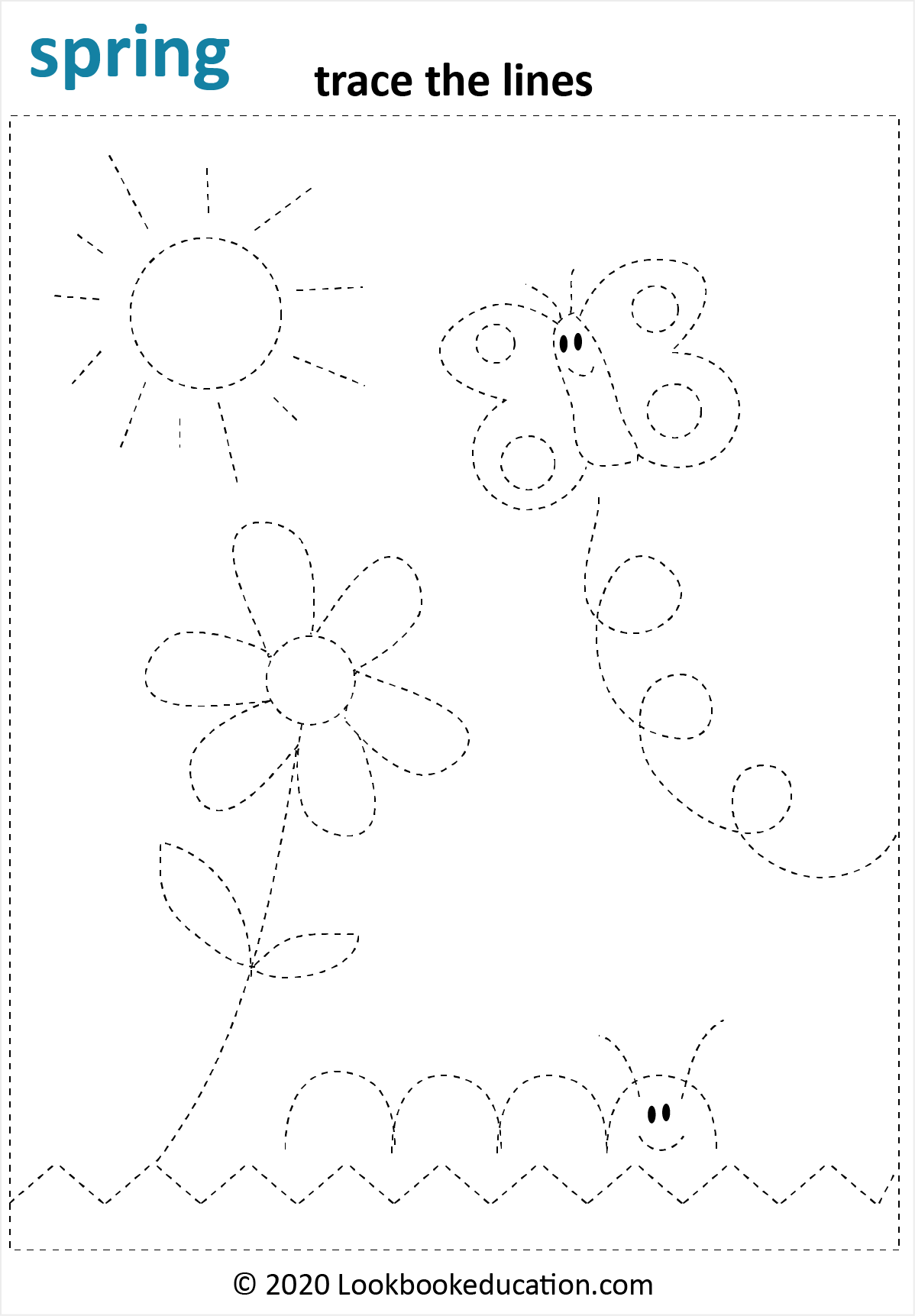 Worksheet Tracing Spring - Lookbook Education