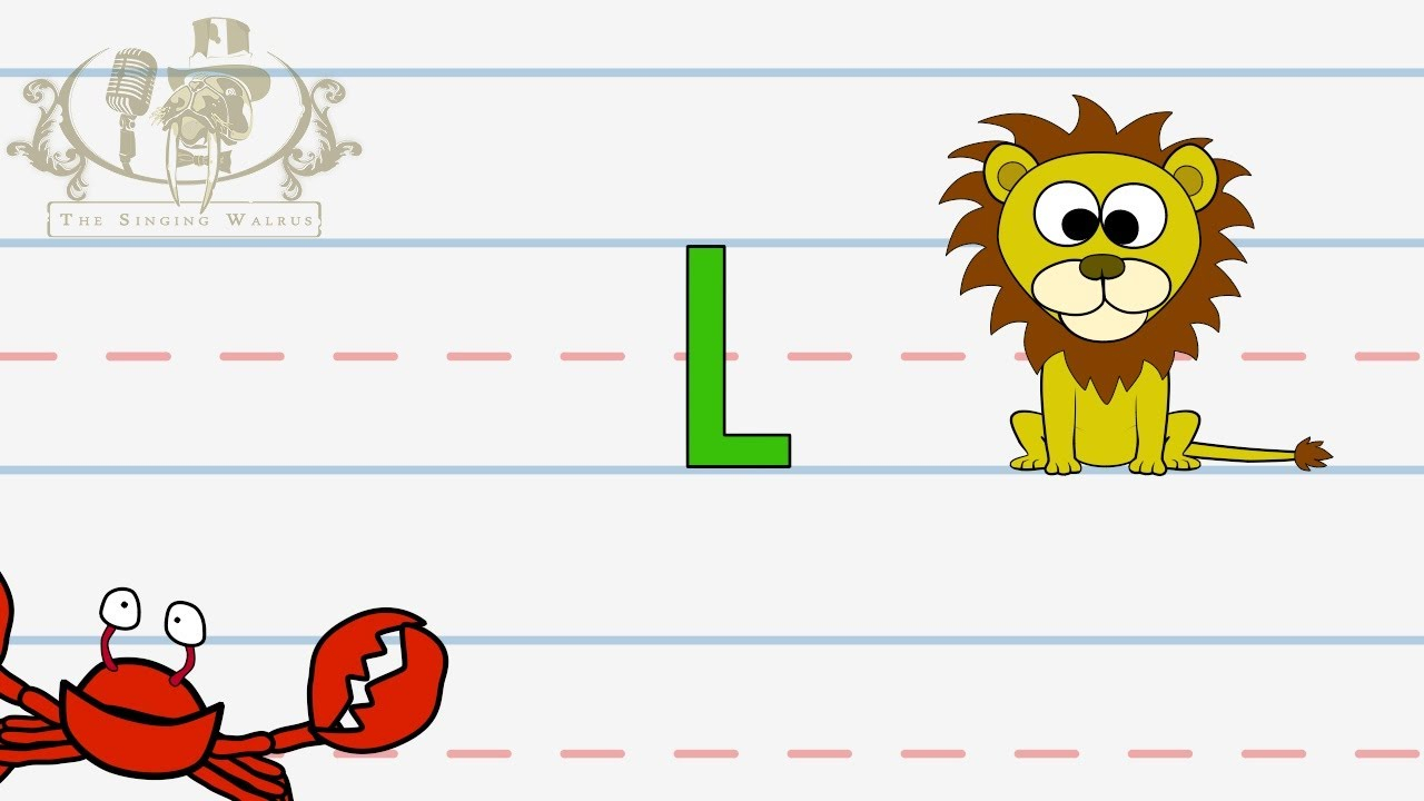 Write The Letter L | Alphabet Writing Lesson For Children | The Singing  Walrus