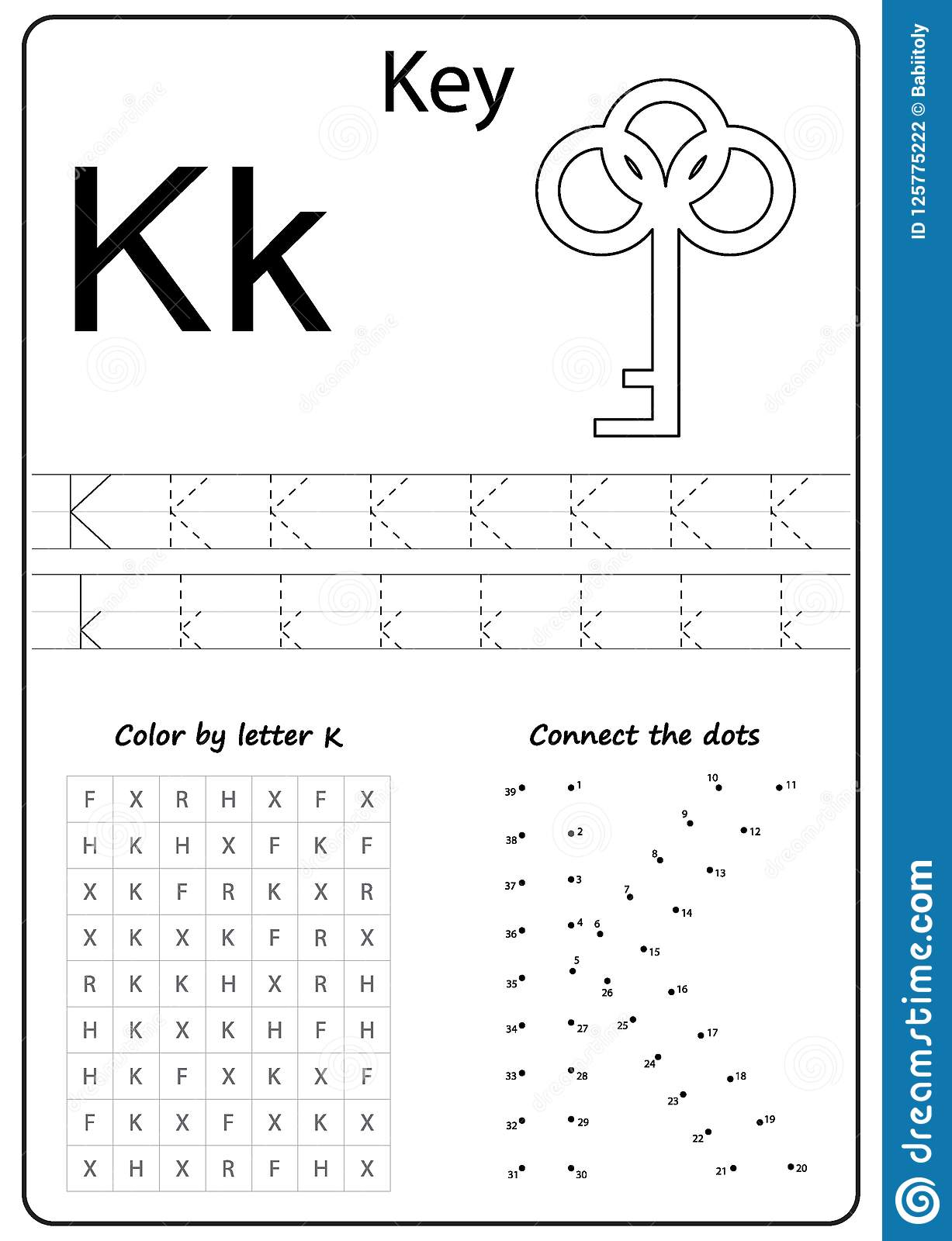 Writing Letter K. Worksheet. Writing A-Z, Alphabet