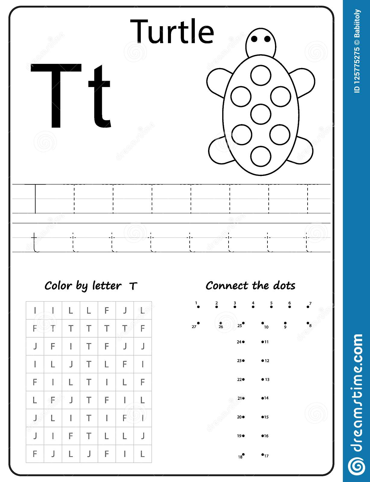 Writing Letter T. Worksheet. Writing A-Z, Alphabet