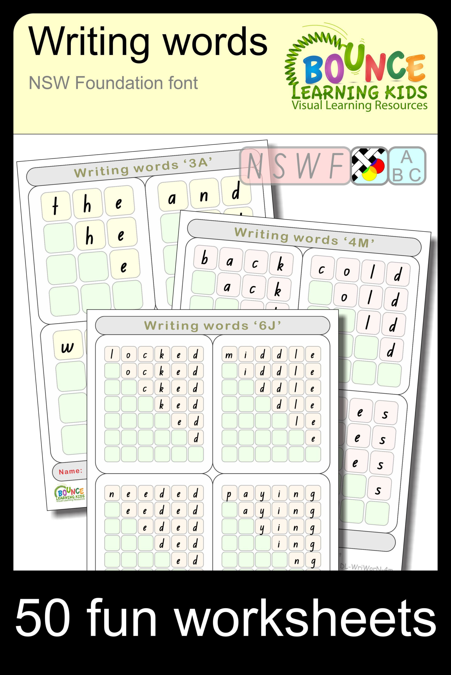 Writing Words Nswf (50 Distance Learning Worksheets For