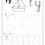Tracing Alphabet Letter Y. Black And White Educational Pages On Line For  Kids. Printable Worksheet For Children Textbook. Developing Skills Of