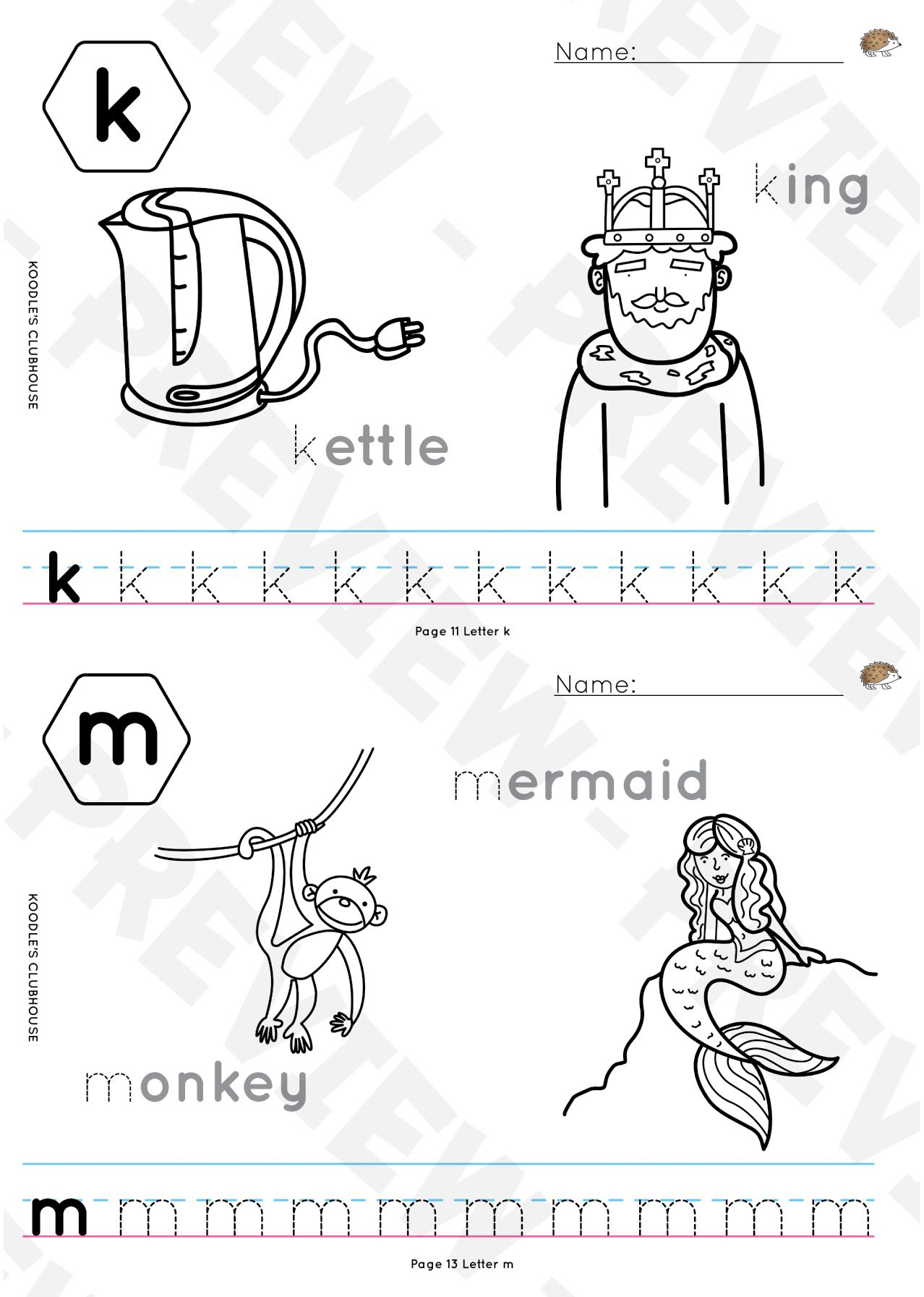 A To Z Reproducible Tracing Worksheets With Outline Pictures